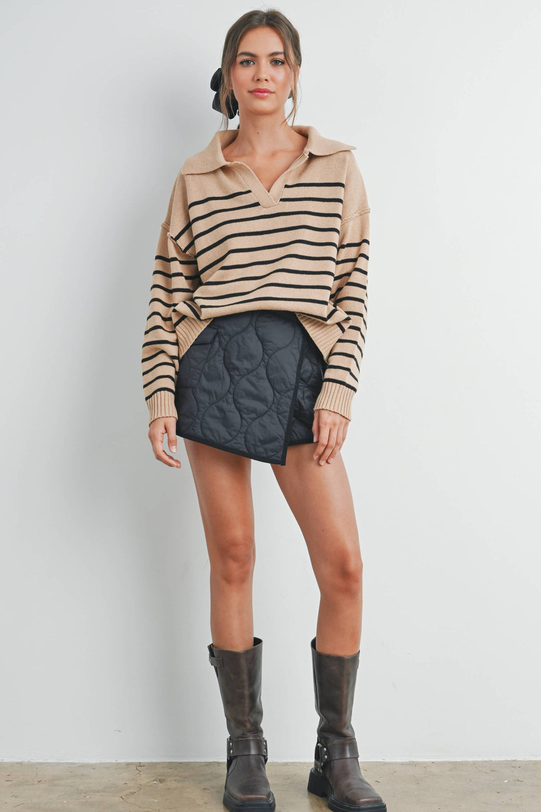 V-Neck Striped Sweater