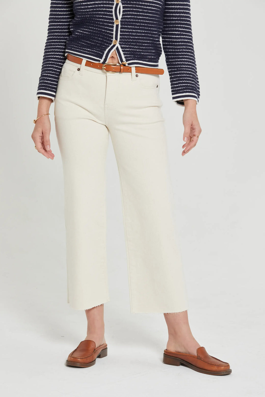Aberdeen Ankle Crop High Rise Jean-Ecru