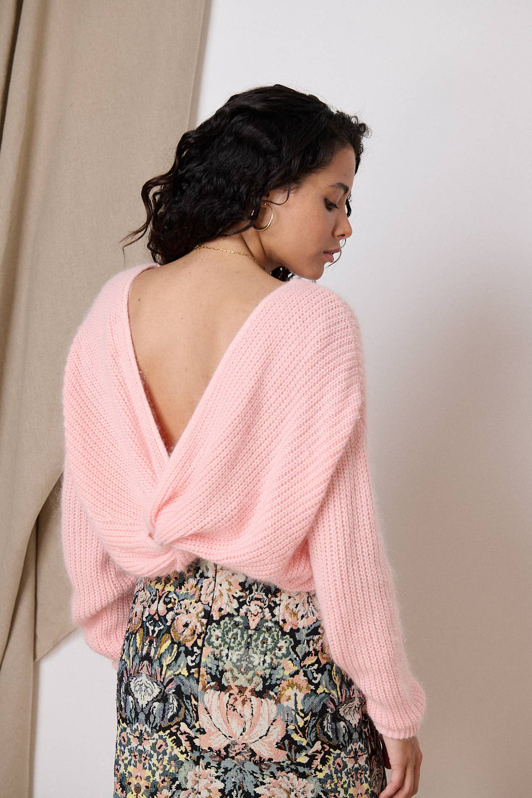 Back Bow Sweater - Tangerine - The Color Collab