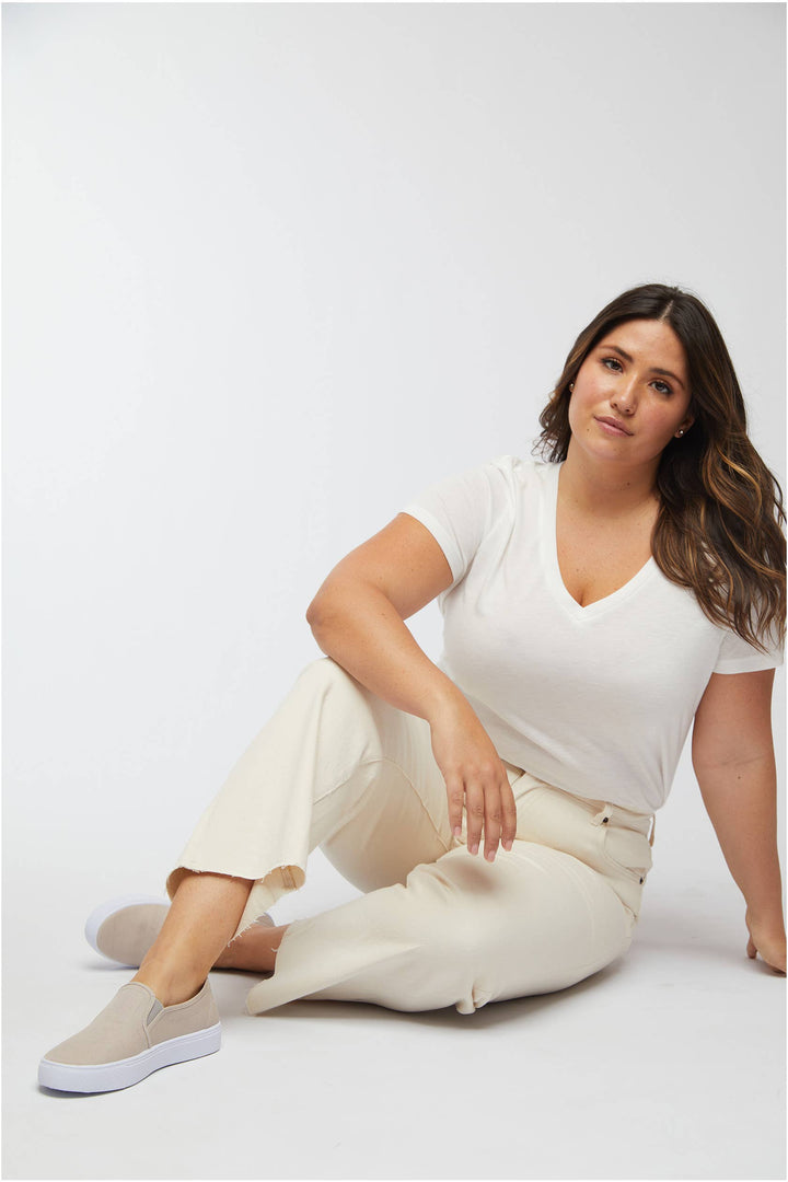 Aberdeen Ankle Crop High Rise Jean-Ecru