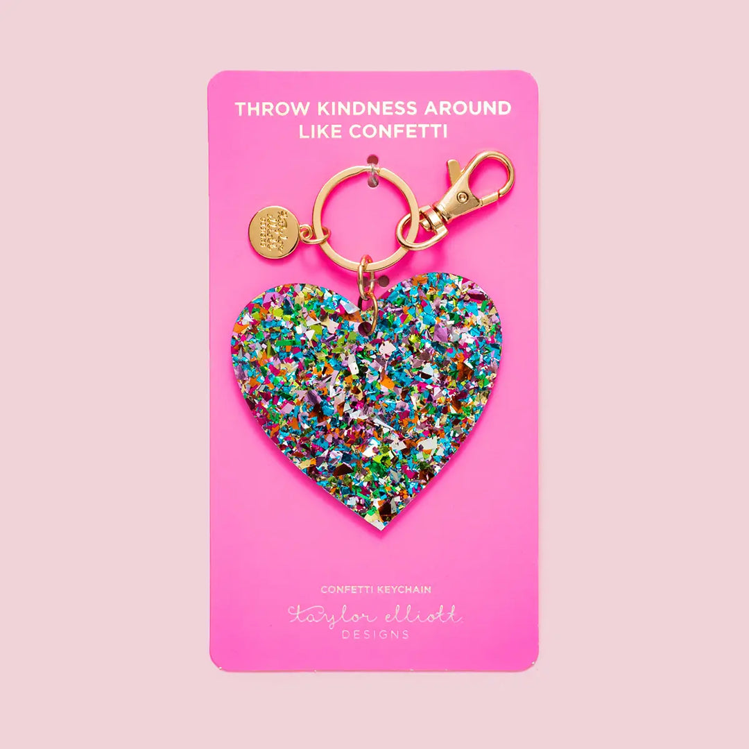 Elliot Acrylic Confetti Heart Keychain