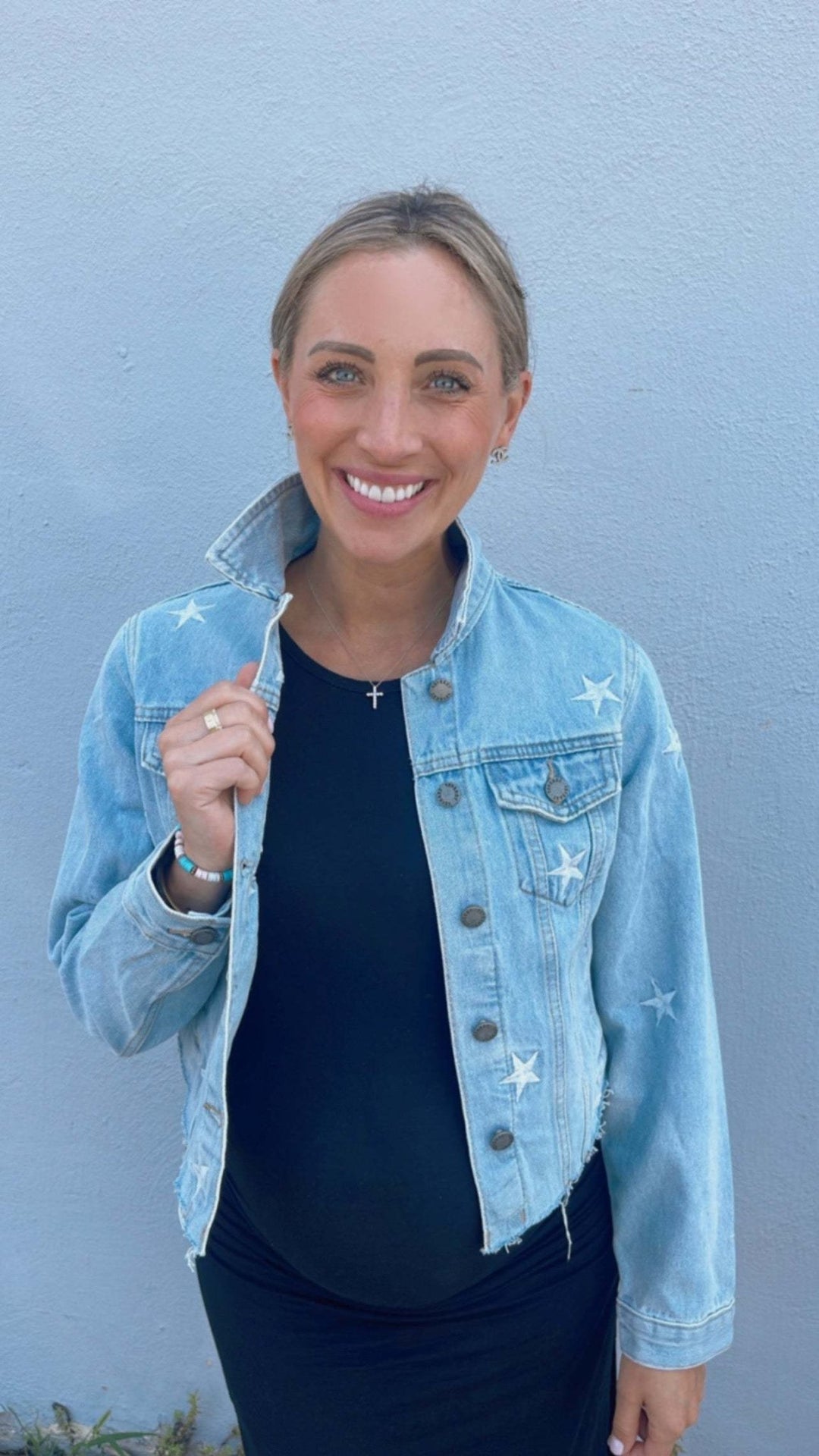 Cropped Star Denim Jacket - The Color Collab