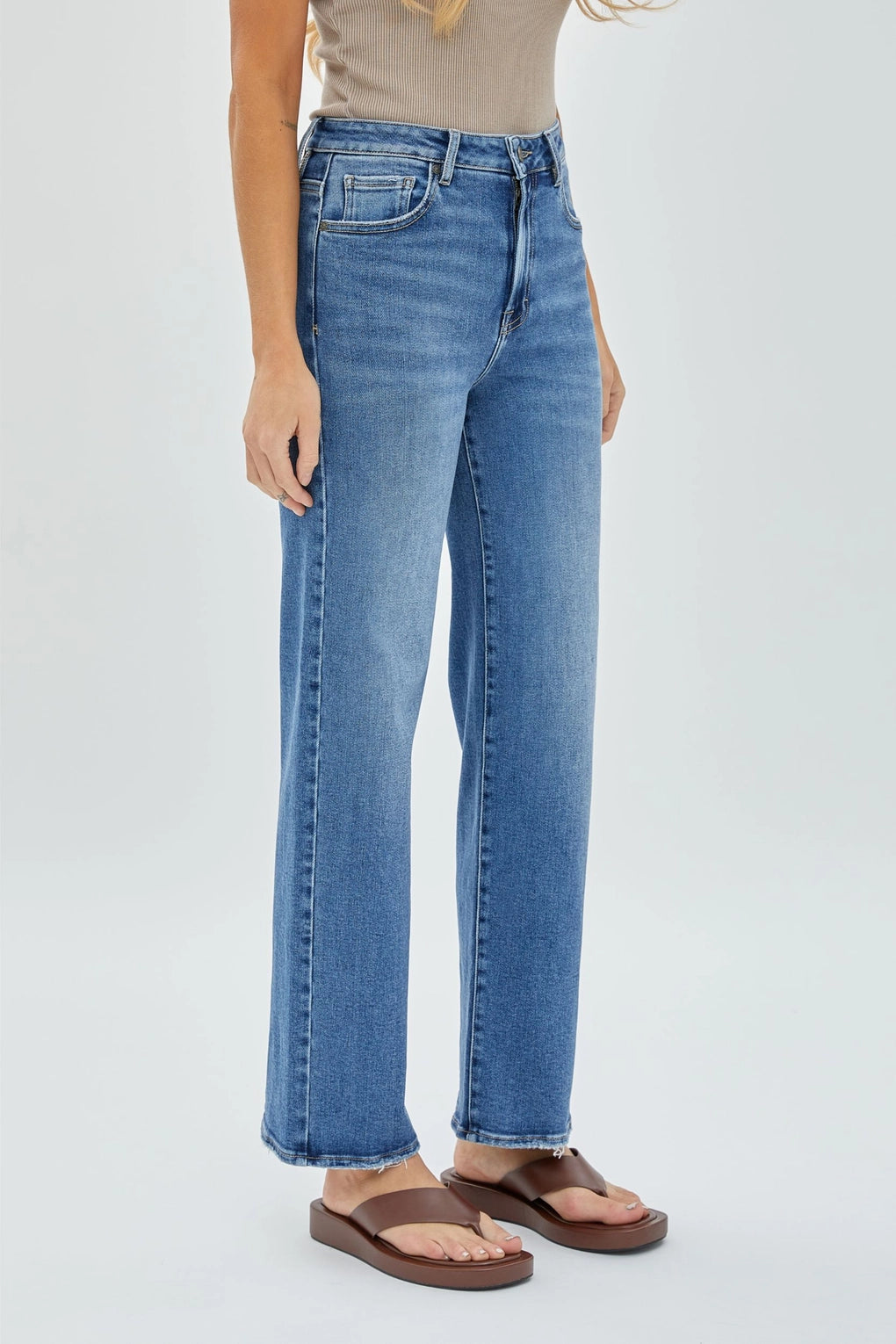 Medium Wash Clean Stretch Straight Jean