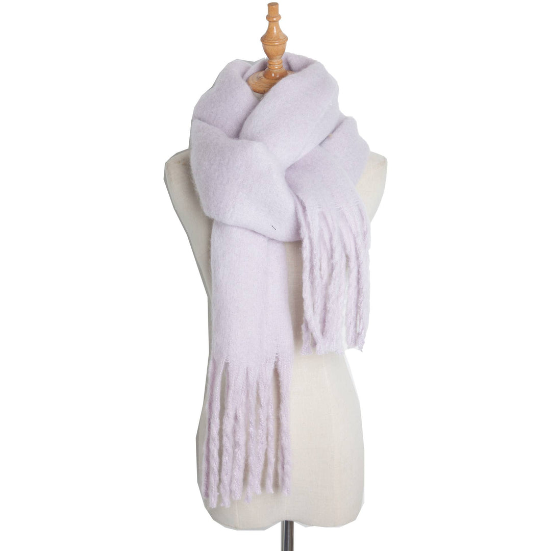 Soft Fringe Scarf Wrap - White