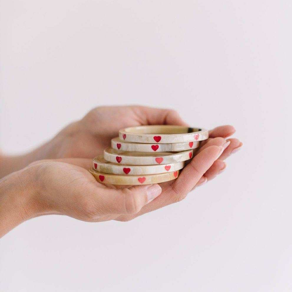 Red Heart Bangle Stack