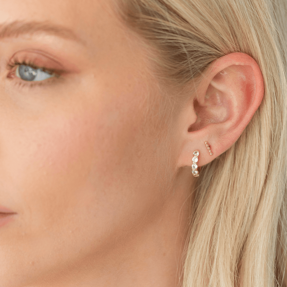 Dot Bar Sliver Earring Stud - The Color Collab
