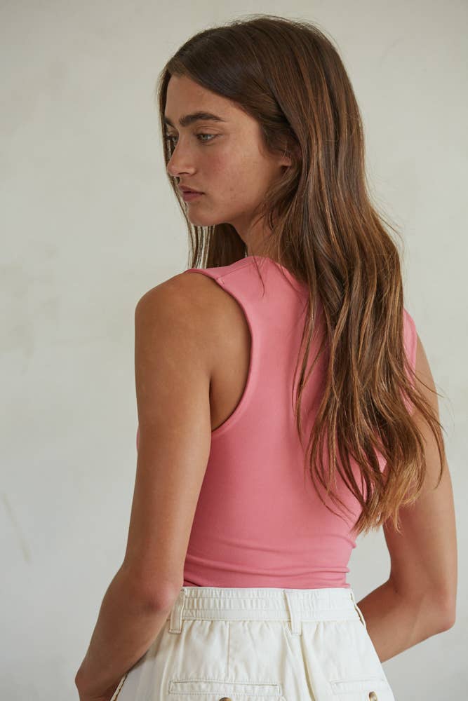 Double Layered Seamless Top: Light Cherry - The Color Collab