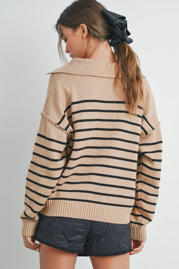 V-Neck Striped Sweater