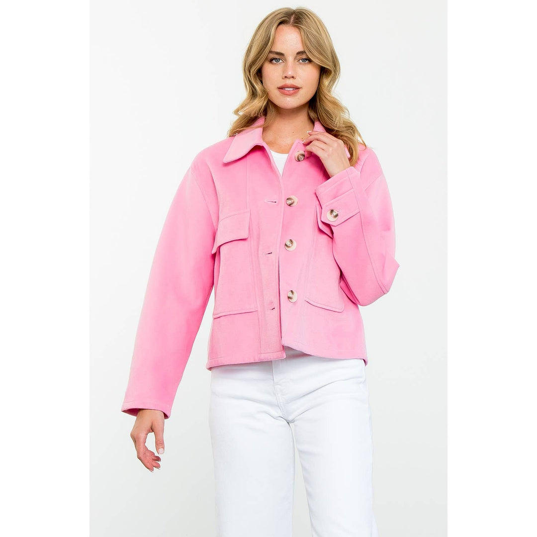 Pink Button Up Jacket