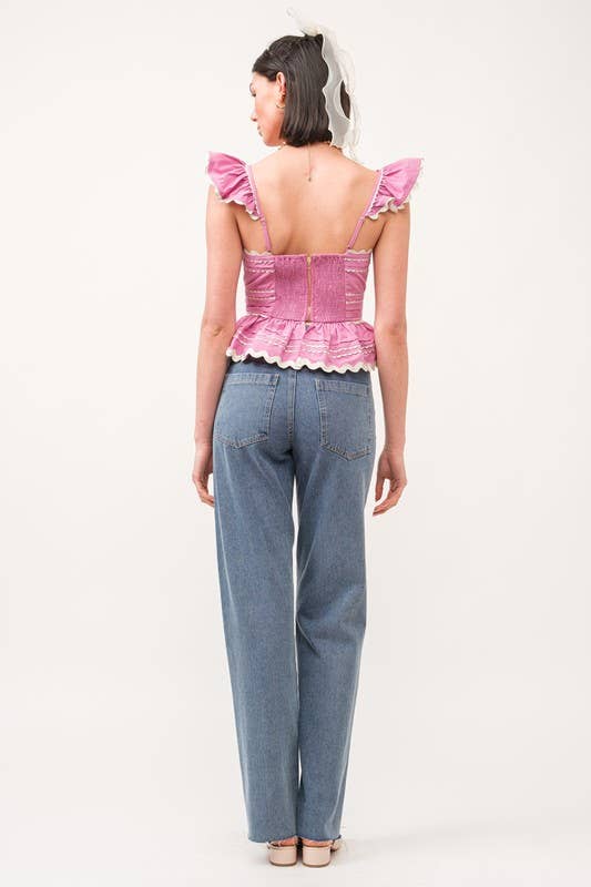 Jeanie Pink Top