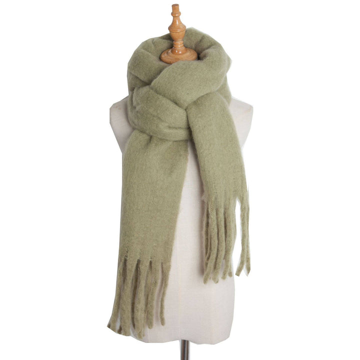 Soft Fringe Scarf Wrap - Bright Green