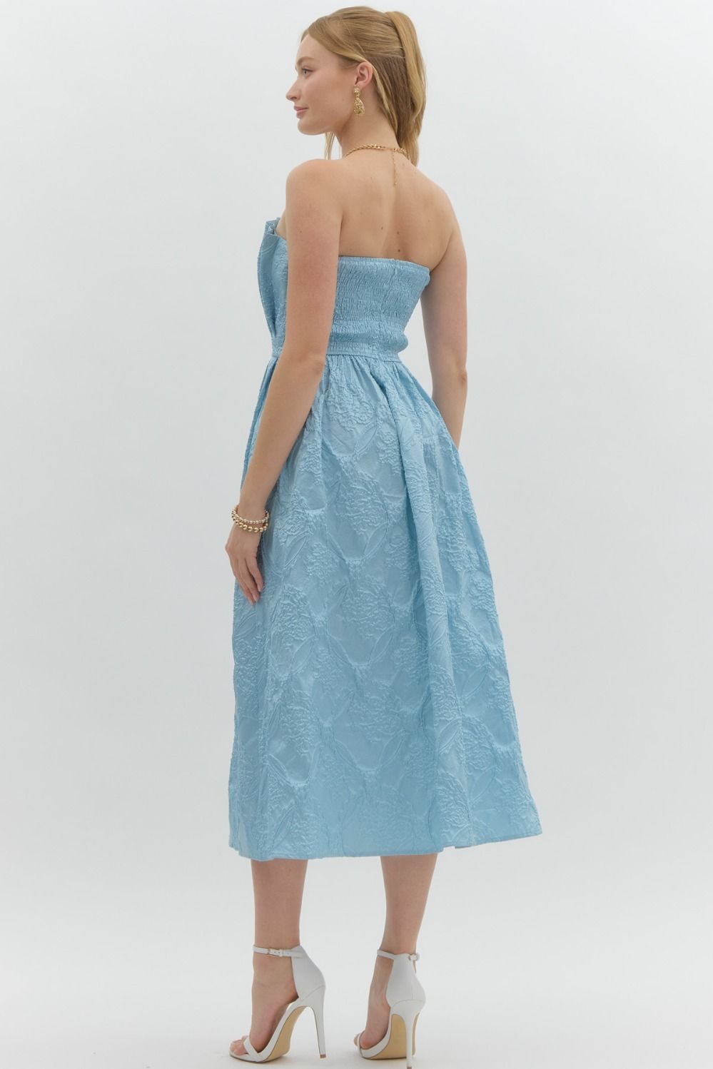 Embossed Midi Dress - The Color Collab