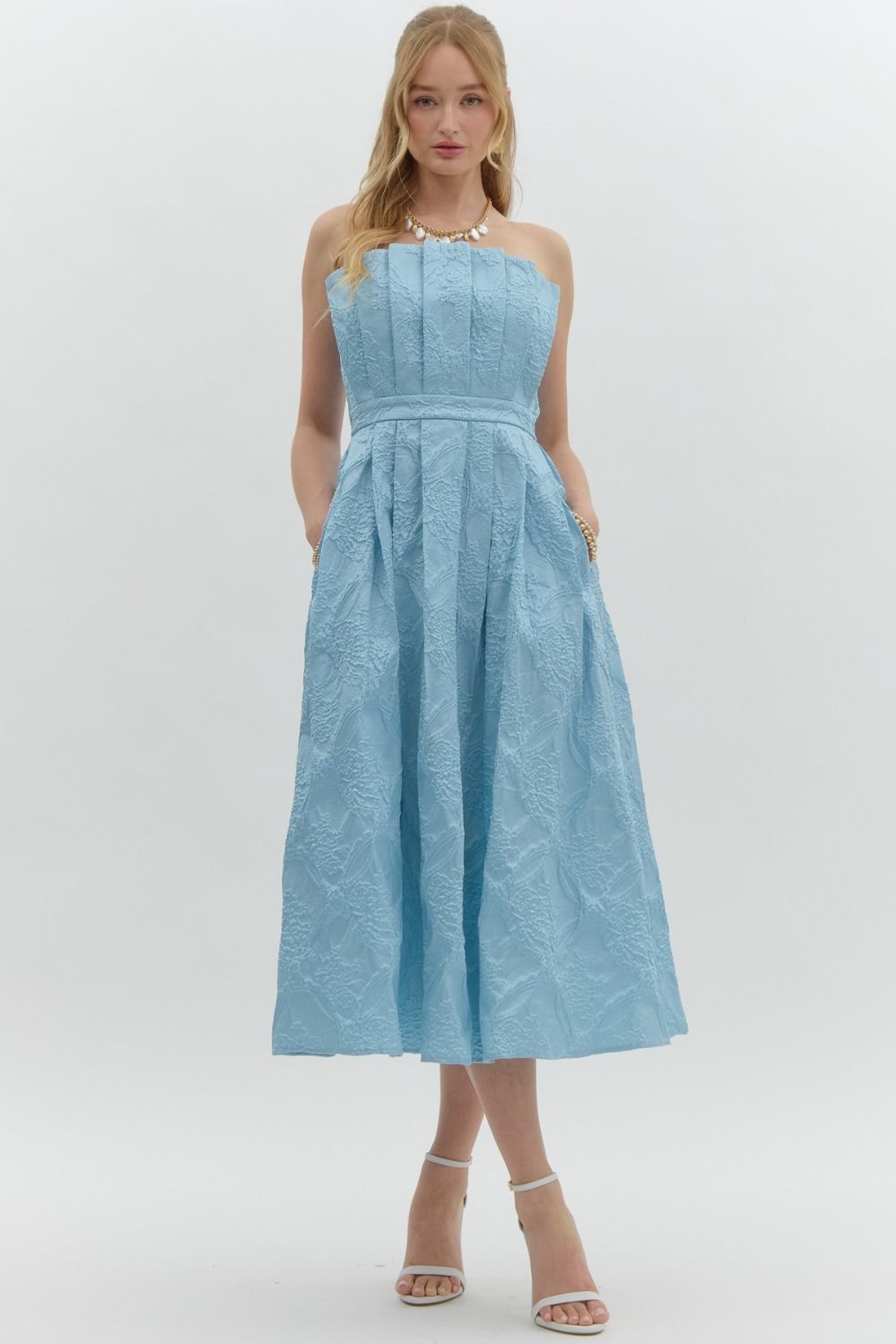 Embossed Midi Dress - The Color Collab