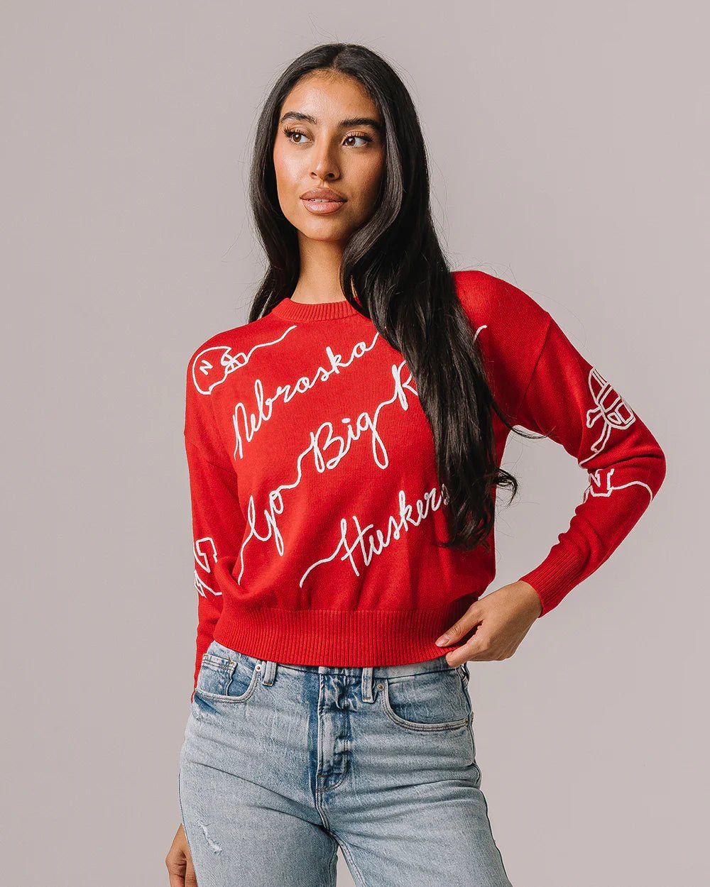Embroidered Nebraska Sweater - The Color Collab