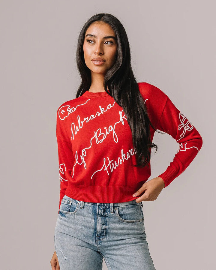 Embroidered Nebraska Sweater - The Color Collab
