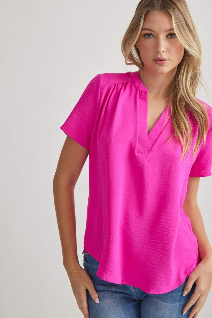 Emily V - Neck Blouse - The Color Collab