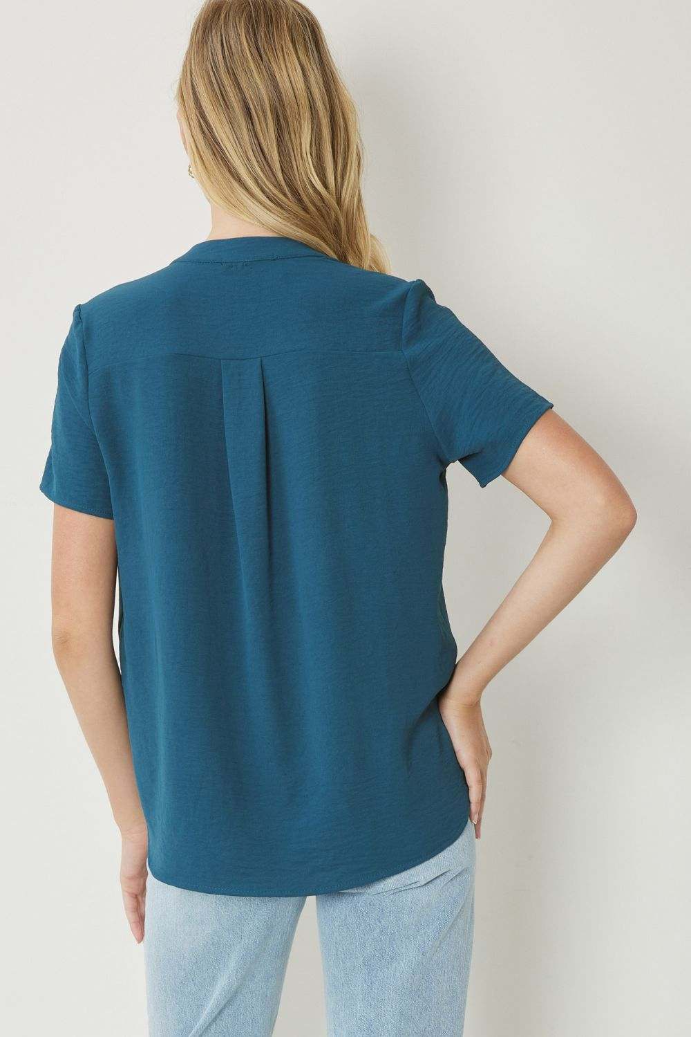 Emily V - Neck Blouse - The Color Collab