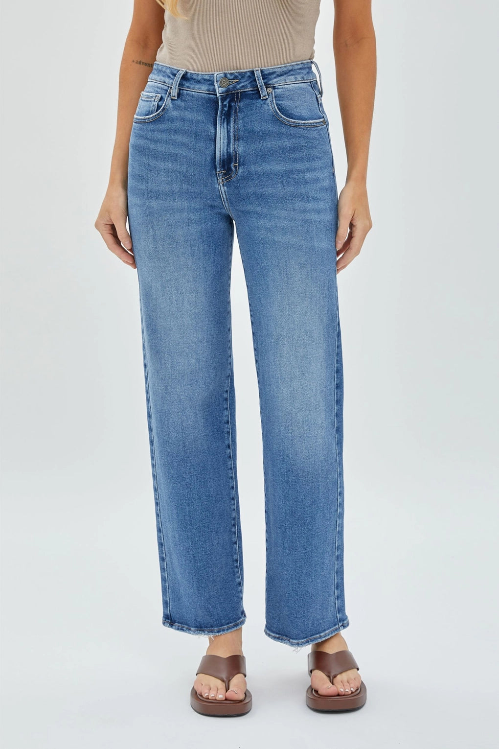 Medium Wash Clean Stretch Straight Jean