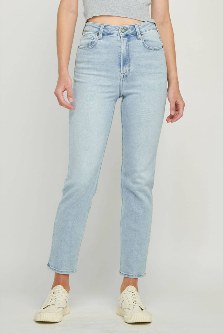 Medium Light Clean Classic Stretch Mom Jean