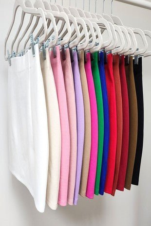 Freeman Ponte Mini Skirt with Side Slit - The Color Collab