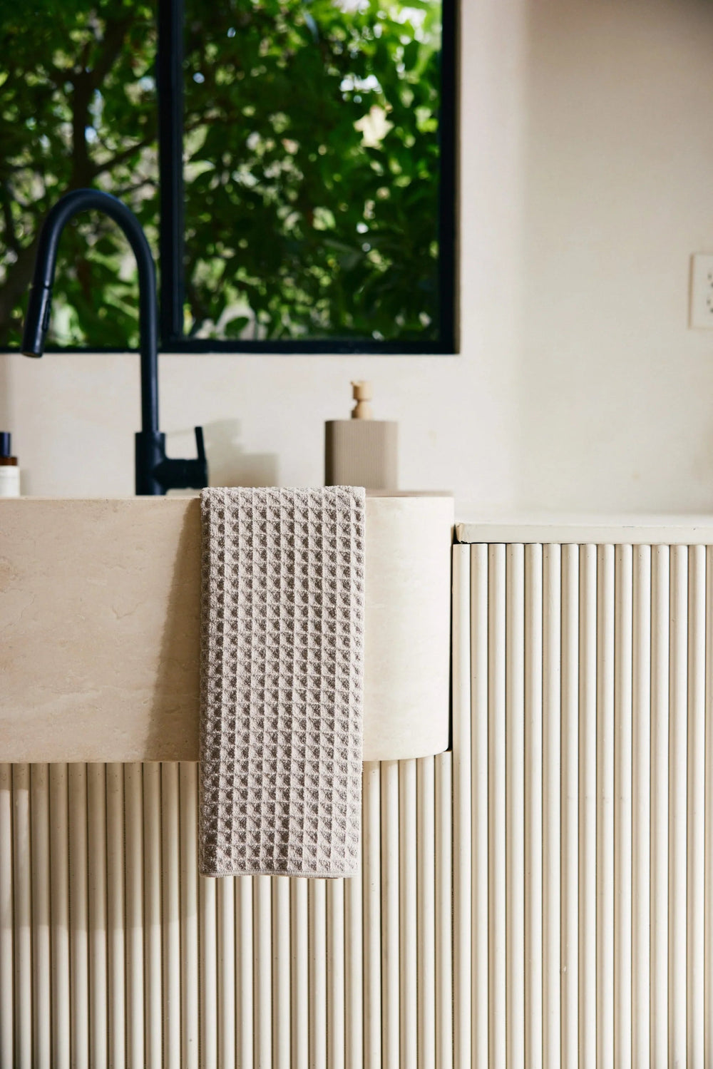 Geometry Midnight Waffle Hand Towel - The Color Collab