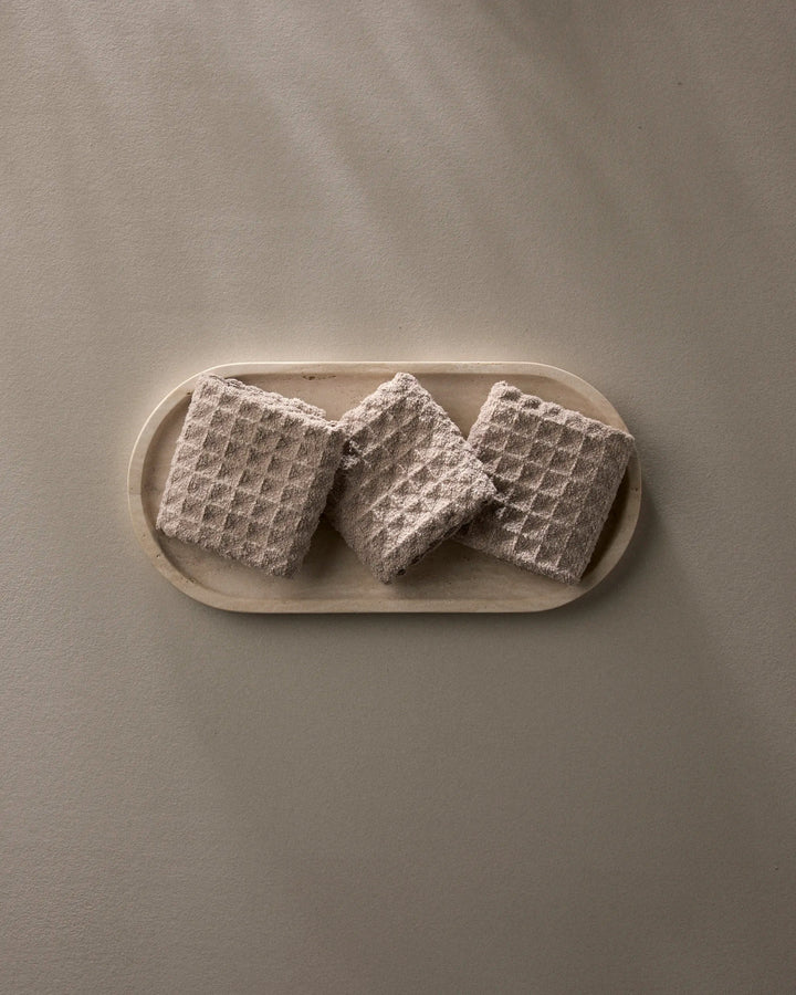 Geometry Taupe Waffle Washcloth - The Color Collab