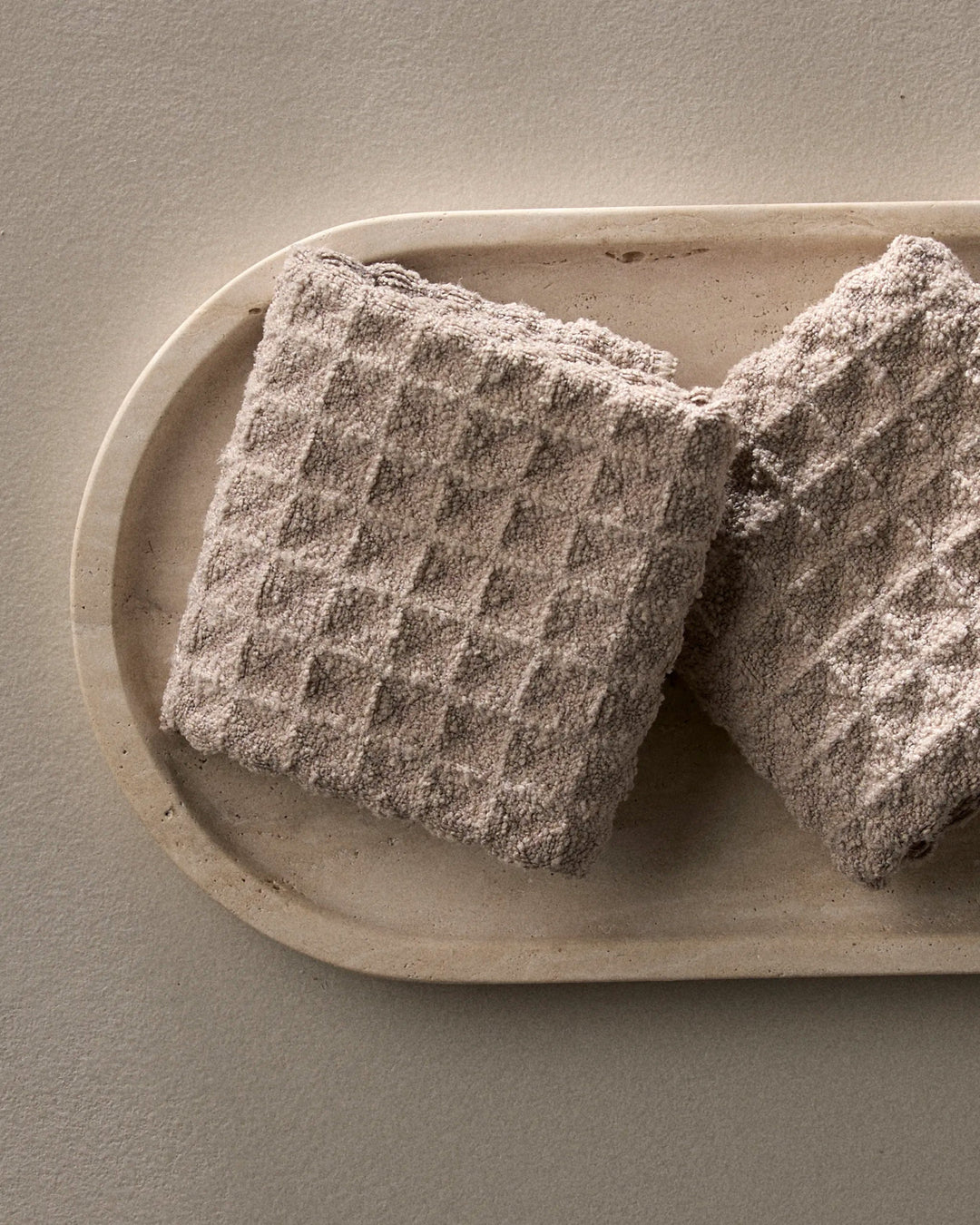 Geometry Taupe Waffle Washcloth - The Color Collab