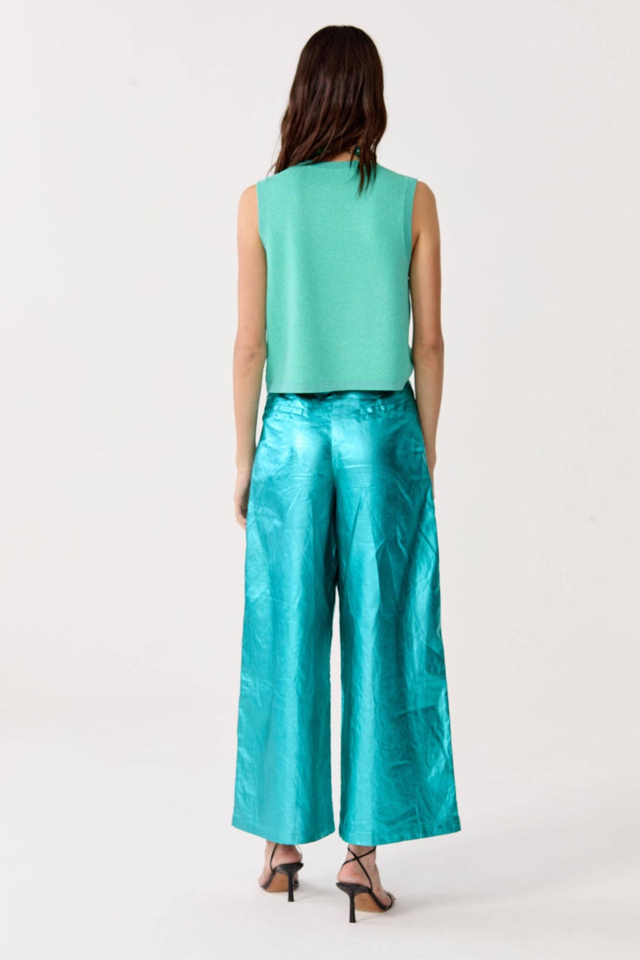 Glitter Knitted Top - Turquoise - The Color Collab