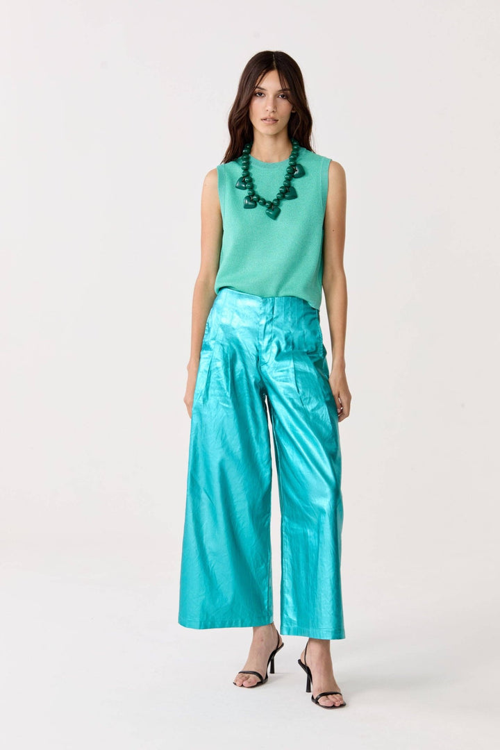 Glitter Knitted Top - Turquoise - The Color Collab