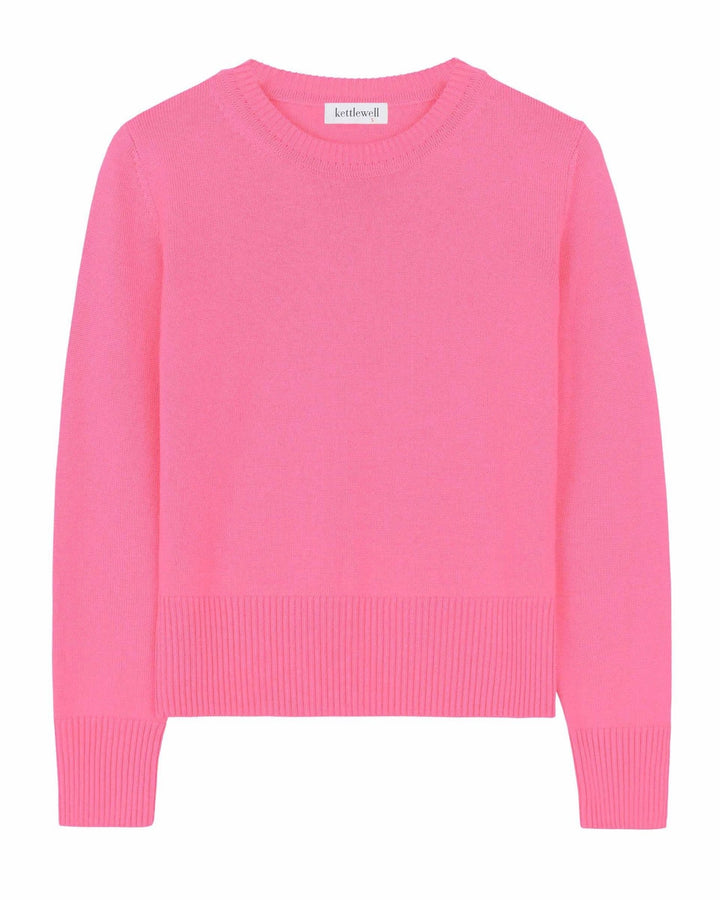 Kettlewell Minna Sweater in Sherbet Pink – lightweight merino wool knit from The Color Collab