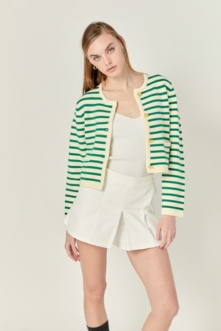 Knit Striped Sweater Cardigan - The Color Collab