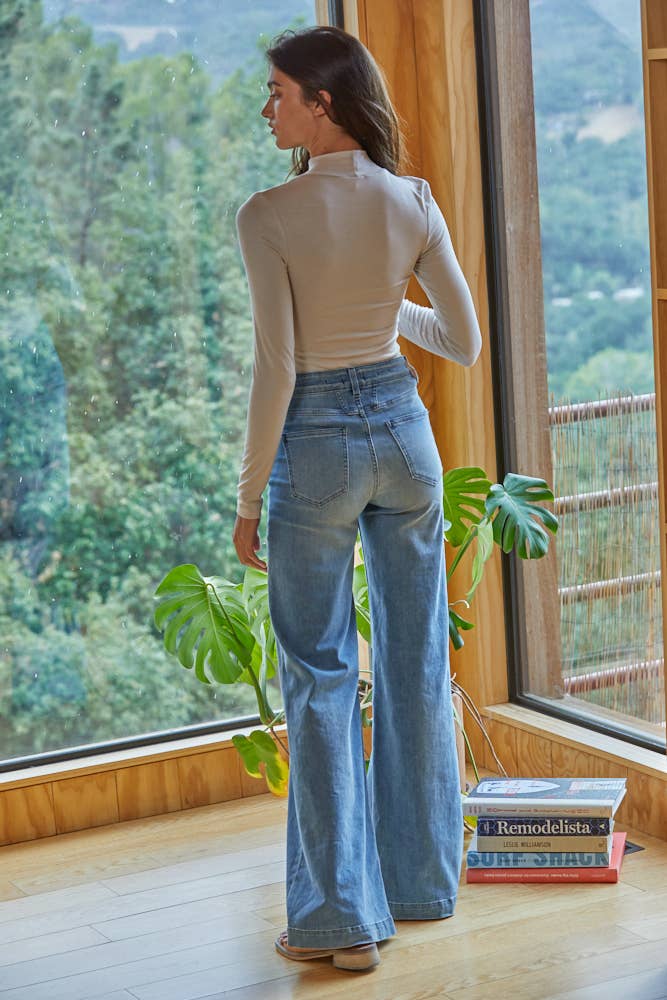 Layering Turtleneck Long Sleeve Top: Misty Grey - The Color Collab