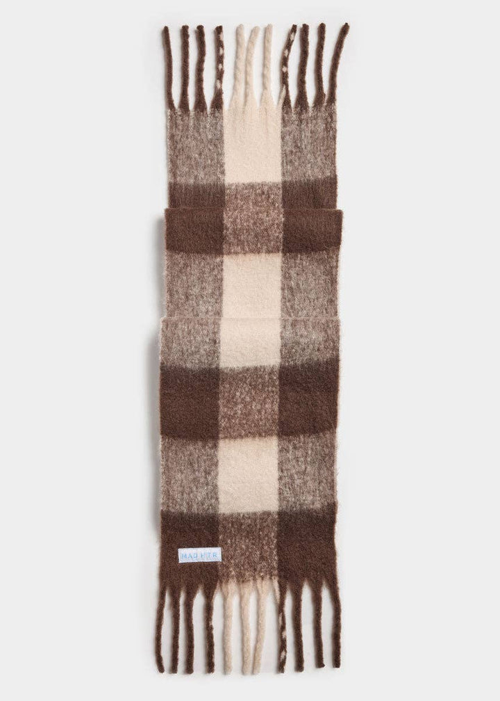 Mad Hatter Oversized Blanket Scarf - Espresso & Cream - The Color Collab