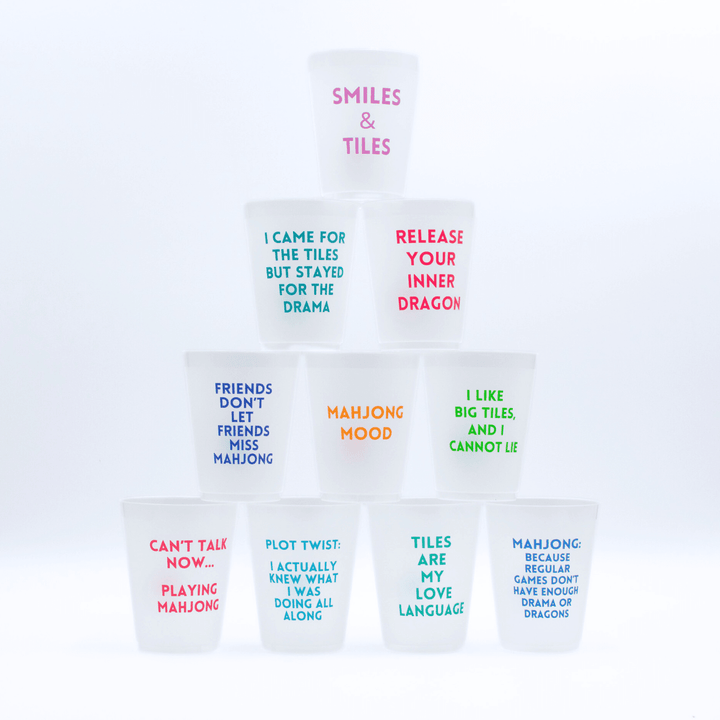 Mahjong Frosted Cups | 10 Different Designs in Every Pack - The Color Collab