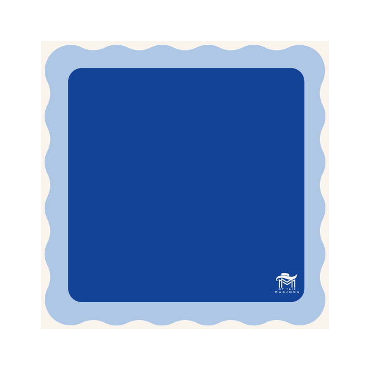 MAHJONG MAT | Color Wave | 31" x 31": Green Center - Pink Scallop - The Color Collab