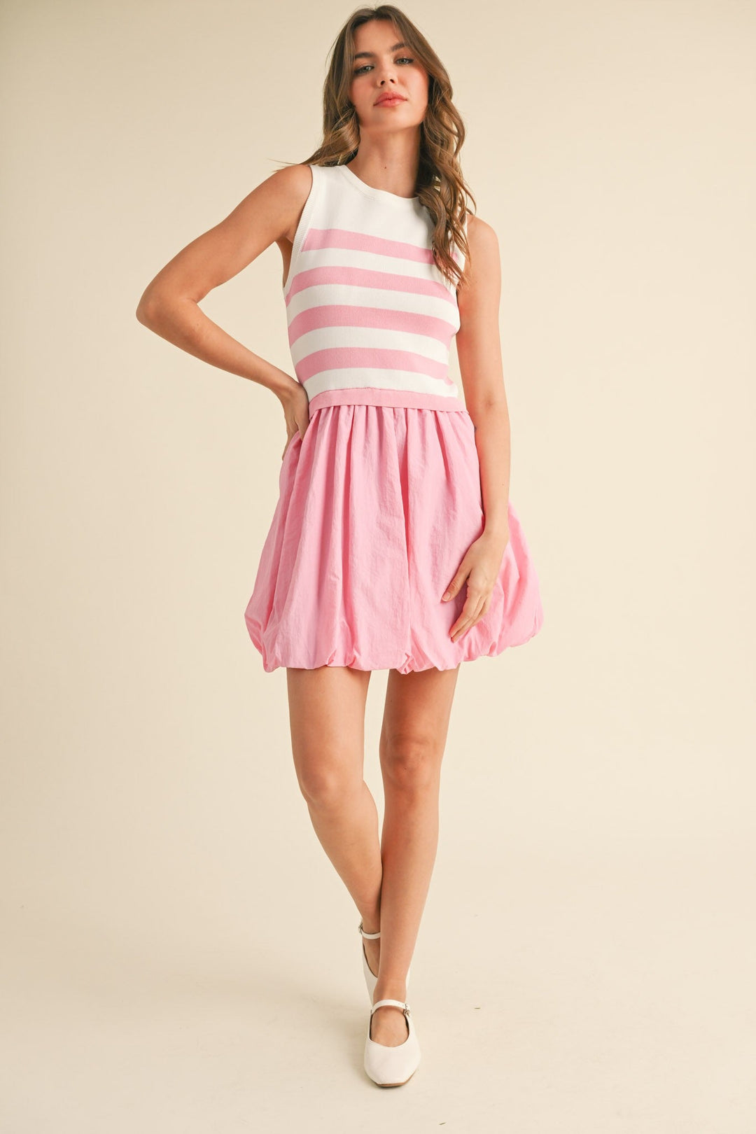 Mixed Media Bubble Dress - The Color Collab