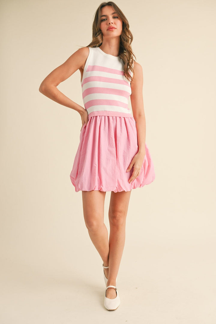 Mixed Media Bubble Dress - The Color Collab