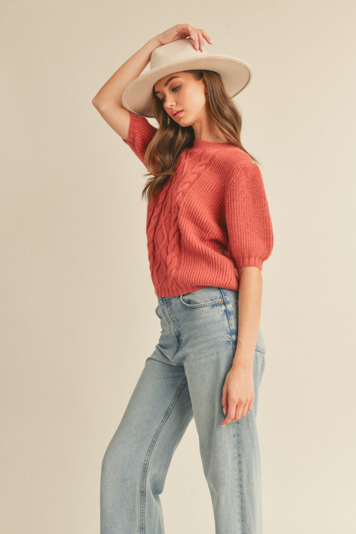 Marcy Knit Puff Sleeve Sweater