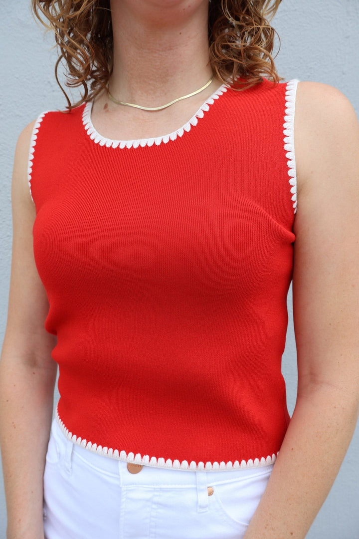 NEB - Embroidered Knit Tank Top - The Color Collab