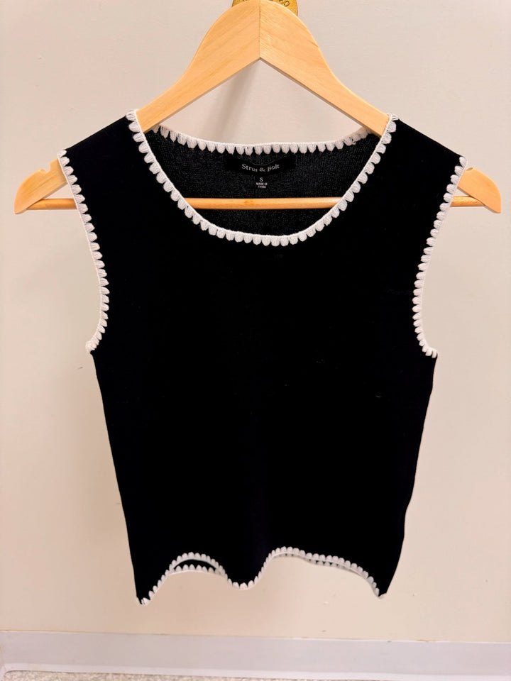 NEB - Embroidered Knit Tank Top - The Color Collab