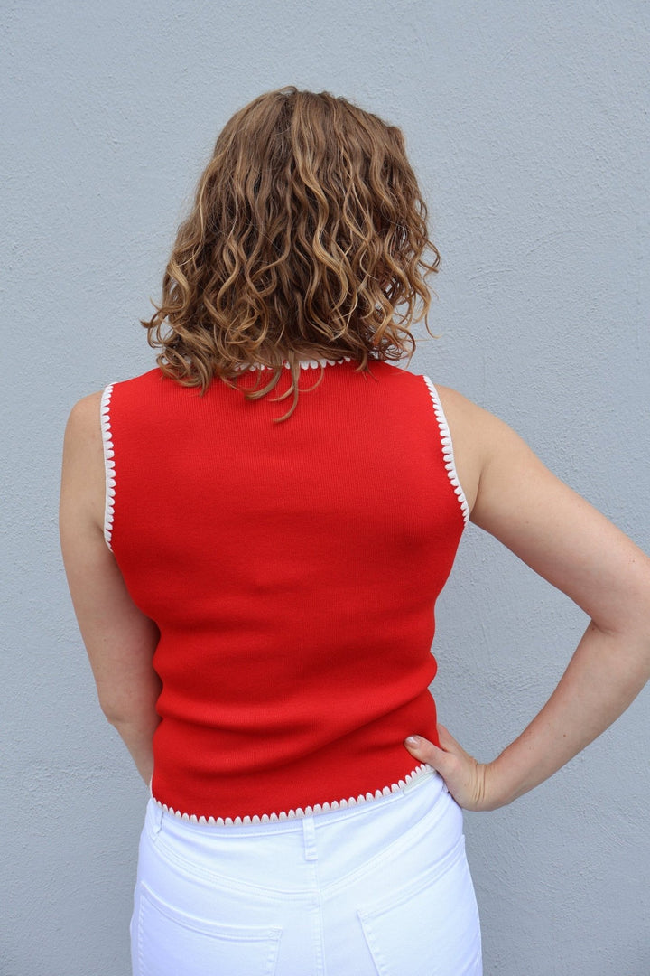 NEB - Embroidered Knit Tank Top - The Color Collab