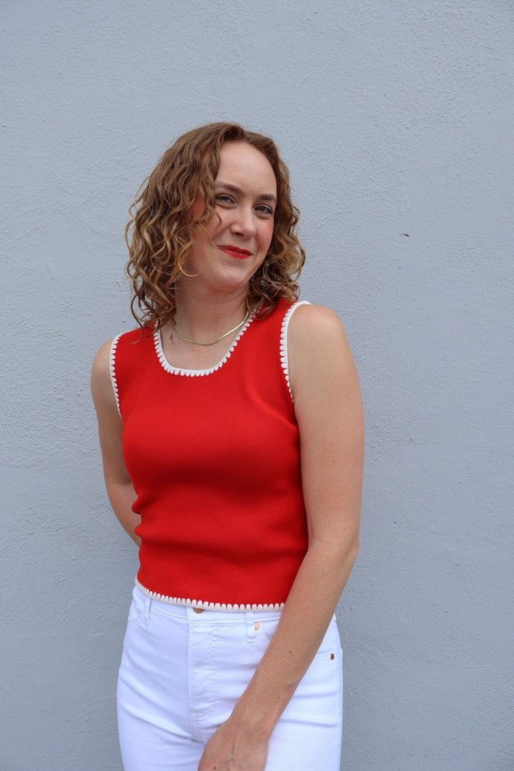 NEB - Embroidered Knit Tank Top - The Color Collab