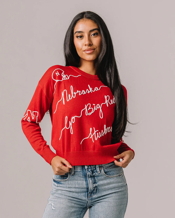 Embroidered Nebraska Sweater