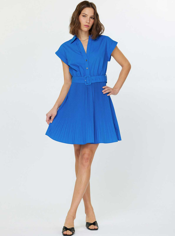 Pleated Shirts Mini Dress - The Color Collab