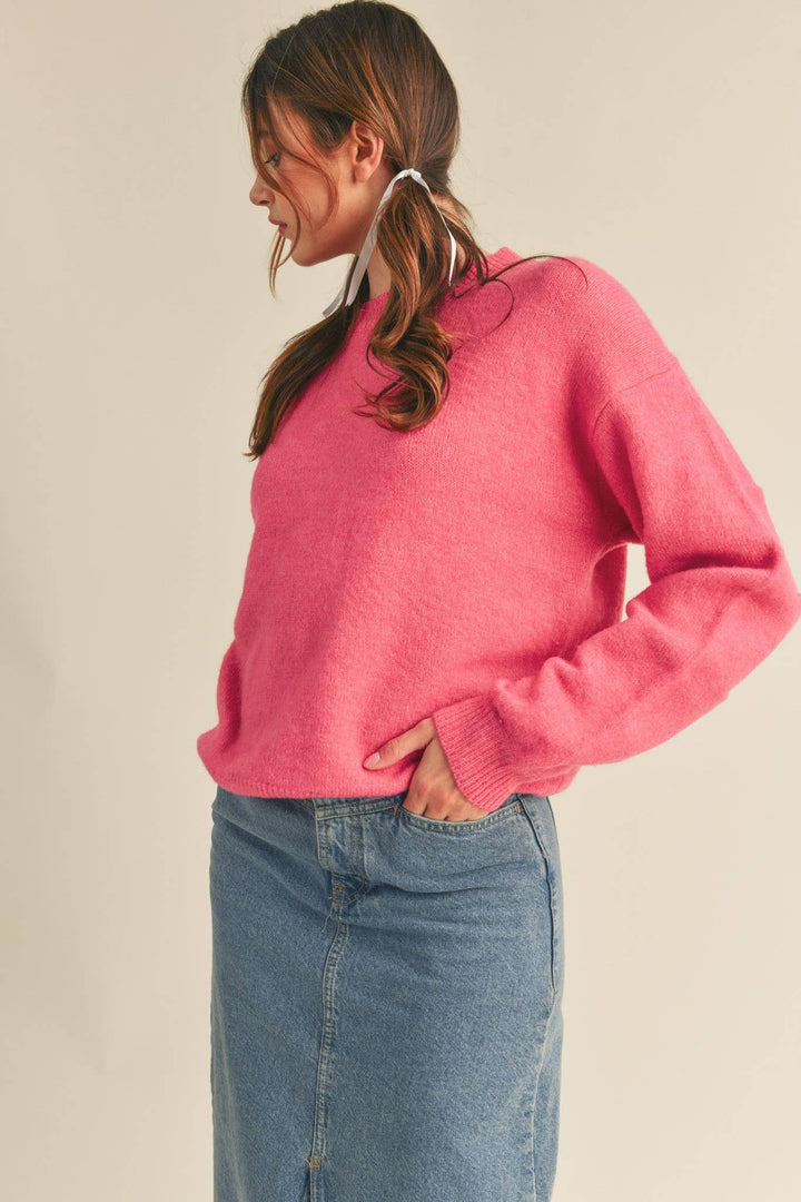 Pleated Sleeve Detail Sweater - The Color Collab