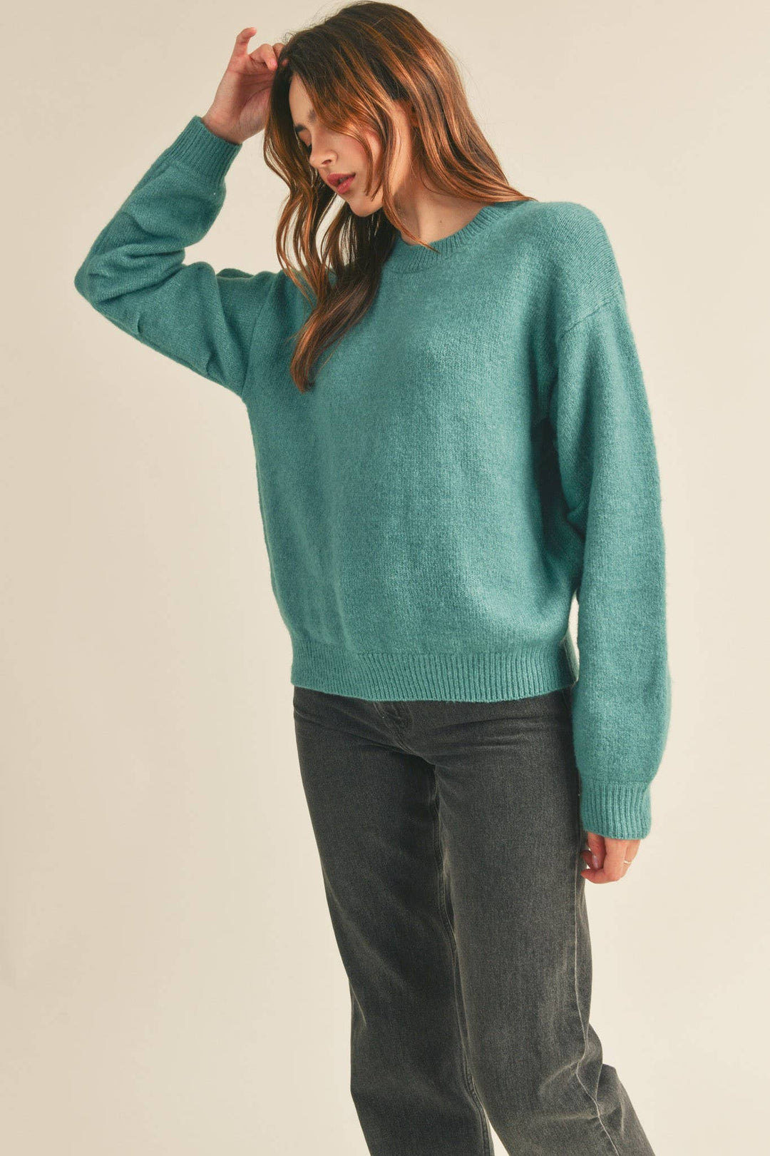 Pleated Sleeve Detail Sweater - The Color Collab