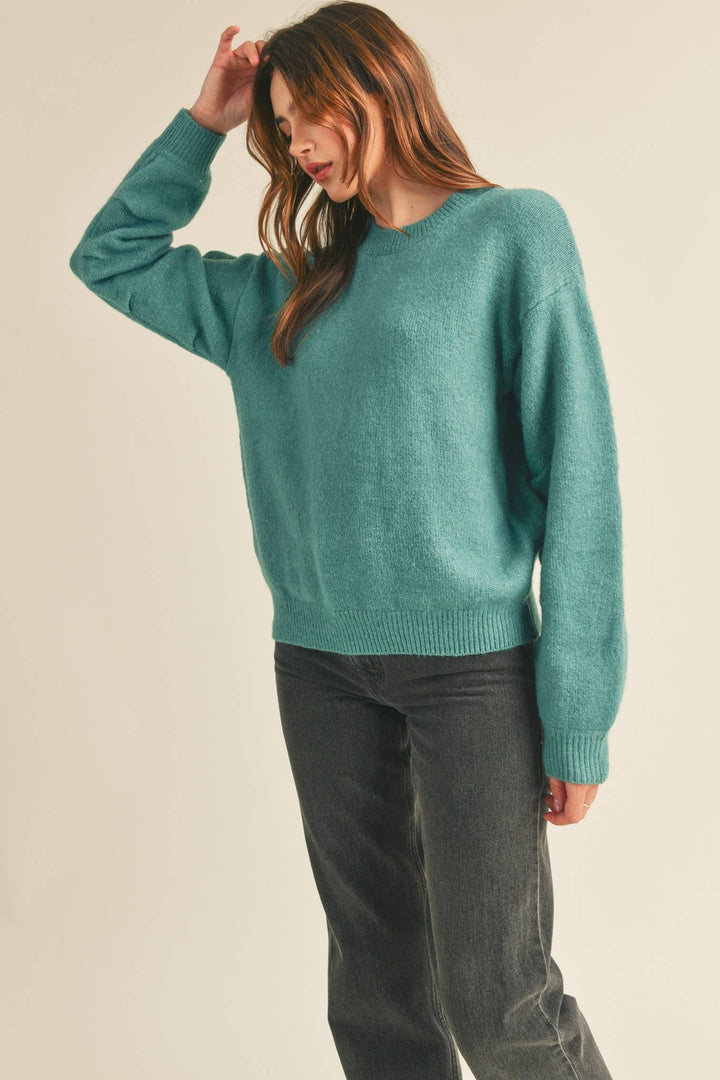 Pleated Sleeve Detail Sweater - The Color Collab