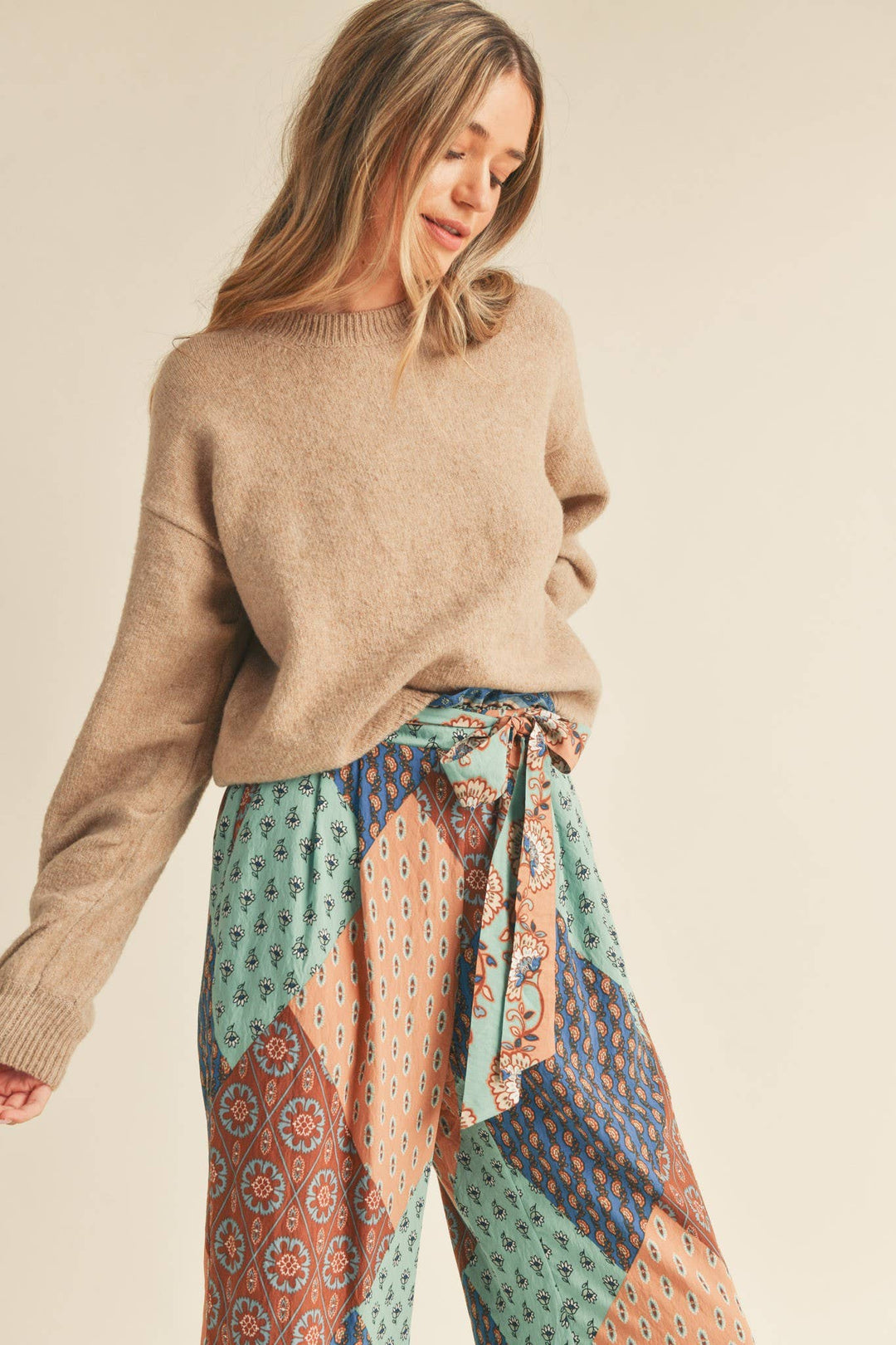 Pleated Sleeve Detail Sweater - The Color Collab