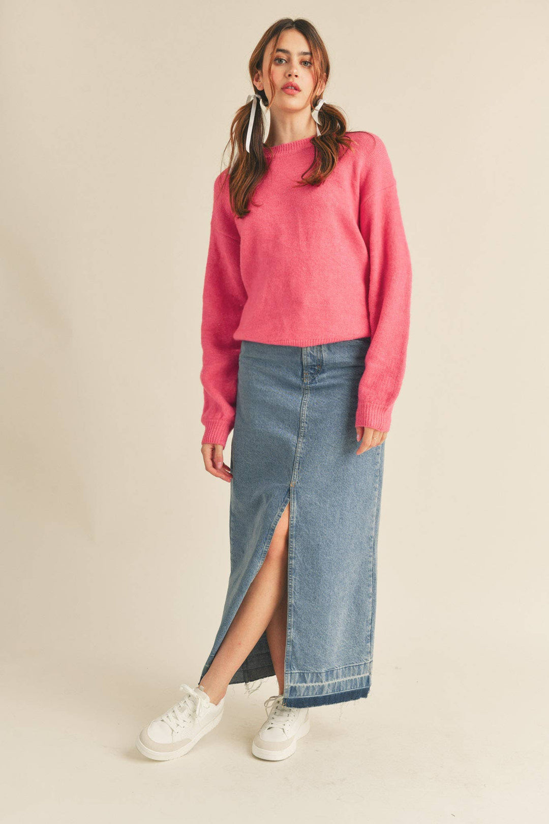 Pleated Sleeve Detail Sweater - The Color Collab