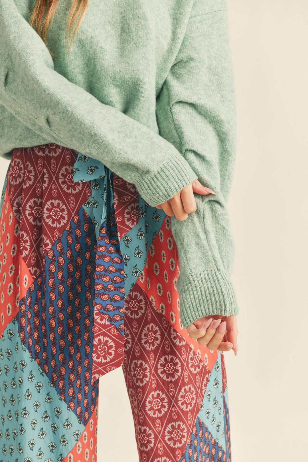 Pleated Sleeve Detail Sweater - The Color Collab